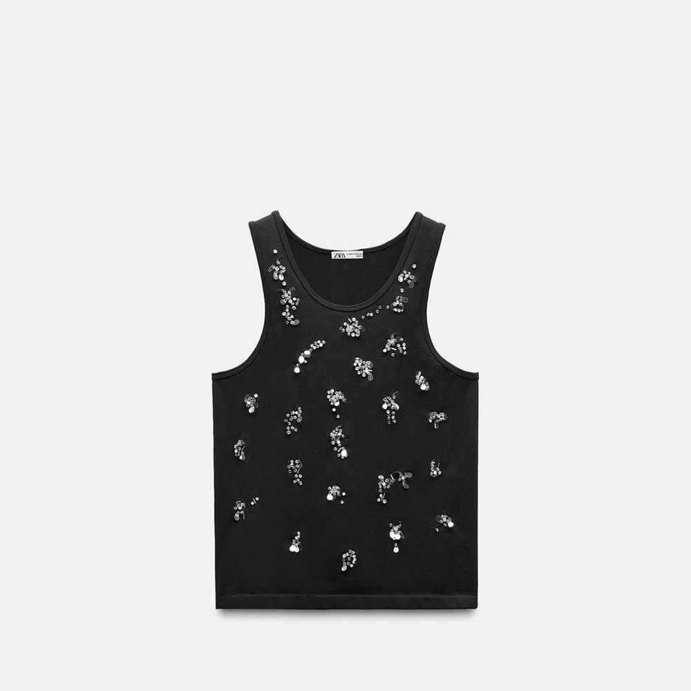Zara Black Musical Note Tank Top